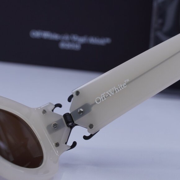 Off-White OERI14E PALMER 6164 Oval Sunglasses – Beige/Brown main image 4